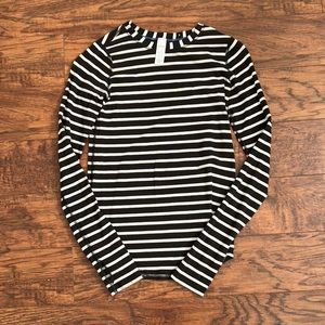 COPY - ivivva black & white striped shirt